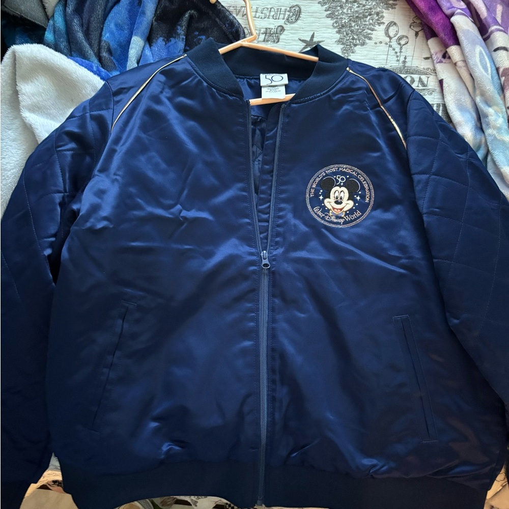 Navy Blue Mickey Mouse Bomber Jacket